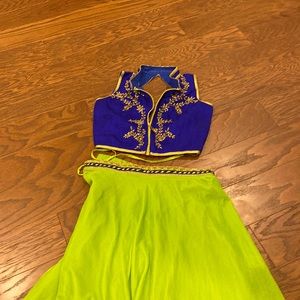 Beautiful long skirt and crop top set